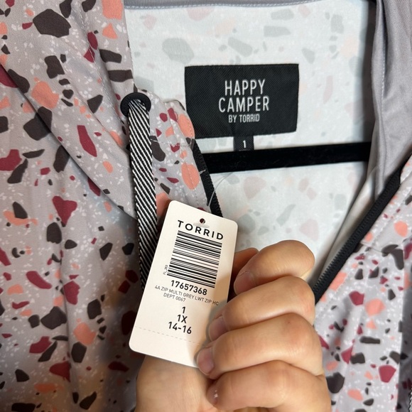 NWT TORRID Happy Camper Stretch Woven Light Weight Active Jacket Zip Up - Picture 8 of 16